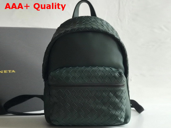 Bottega Veneta Backpack in Pine Green Woven Calf Leather Replica