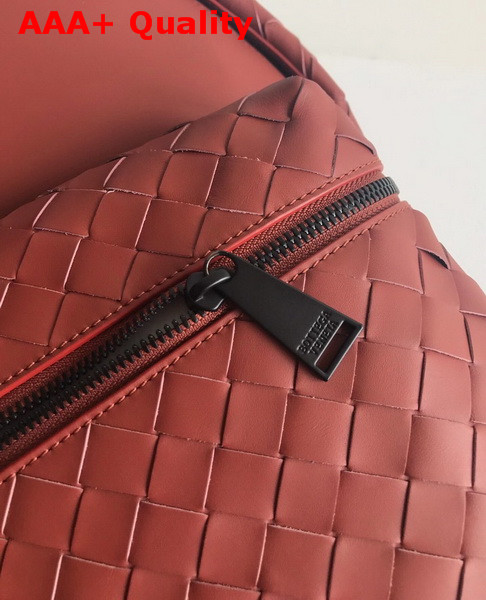 Bottega Veneta Backpack in Rust Woven Calf Leather Replica