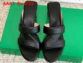 Bottega Veneta Band Sandals in Nero Calf Leather Replica