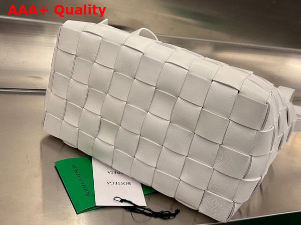 Bottega Veneta Bowling Cassette White Intreccio Leather Replica