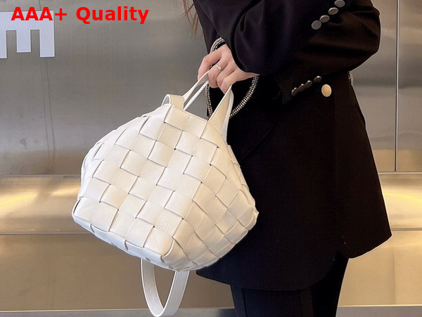 Bottega Veneta Bowling Cassette White Intreccio Leather Replica