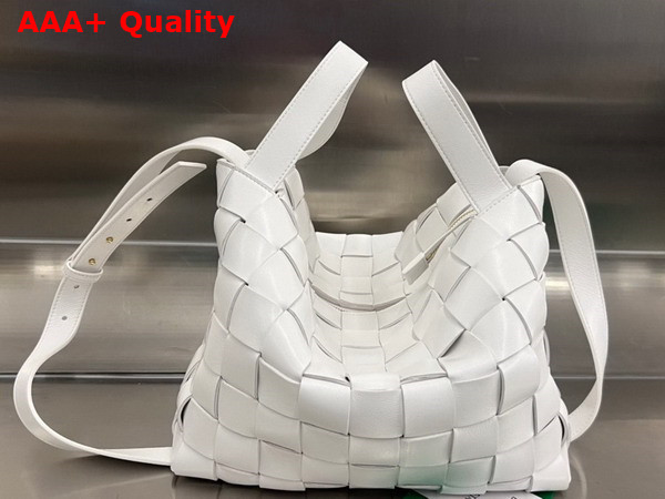 Bottega Veneta Bowling Cassette White Intreccio Leather Replica