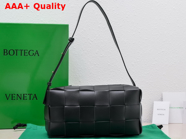 Bottega Veneta Brick Cassette Black Lamb Skin Replica