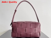 Bottega Veneta Brick Cassette Burgundy Intreccio Leather Replica