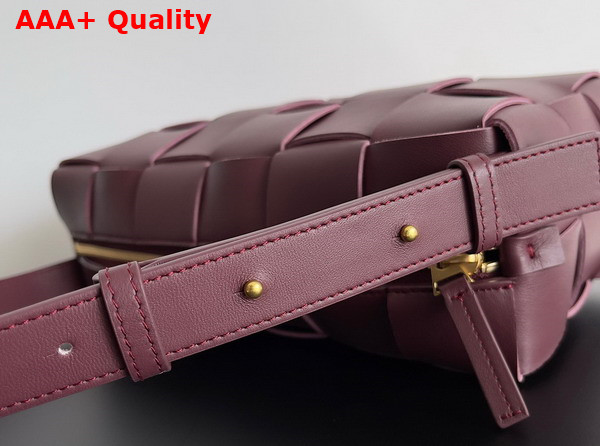 Bottega Veneta Brick Cassette Burgundy Intreccio Leather Replica