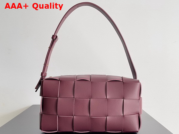 Bottega Veneta Brick Cassette Burgundy Intreccio Leather Replica