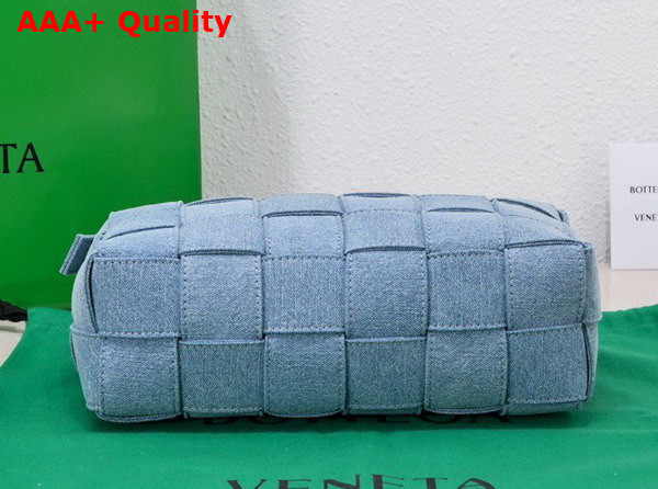 Bottega Veneta Brick Cassette Light Blue Intrecciato Denim Replica