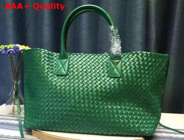 Bottega Veneta Cabat Bag in Green Intrecciato Nappa Replica