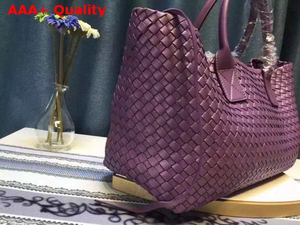 Bottega Veneta Cabat Bag in Purple Intrecciato Nappa Replica