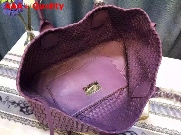 Bottega Veneta Cabat Bag in Purple Intrecciato Nappa Replica