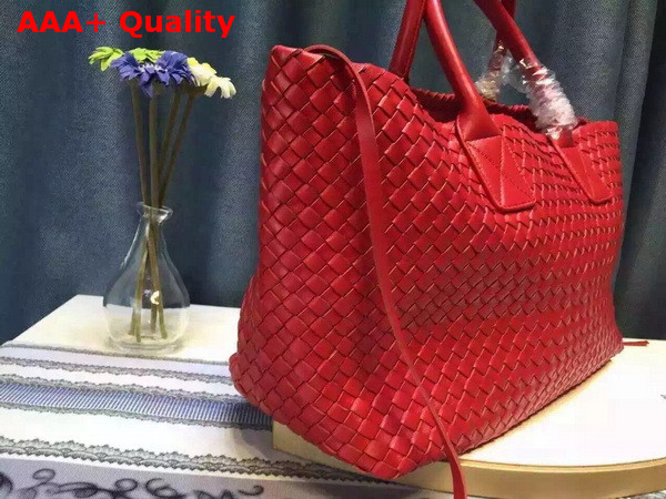 Bottega Veneta Cabat Bag in Red Intrecciato Nappa Replica