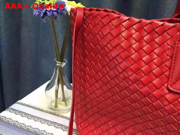 Bottega Veneta Cabat Bag in Red Intrecciato Nappa Replica