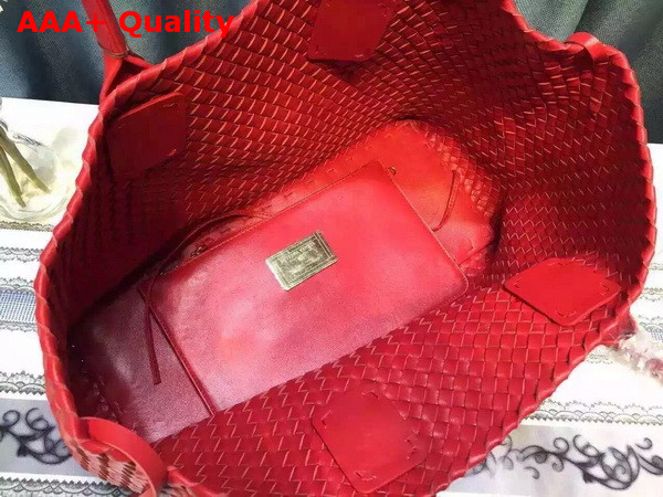 Bottega Veneta Cabat Bag in Red Intrecciato Nappa Replica