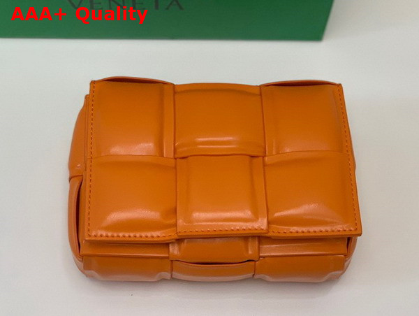 Bottega Veneta Candy Padded Cassette Orange Lamb Skin Replica