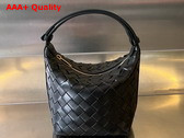 Bottega Veneta Candy Wallace Black Micro Intrecciato Leather Shoulder Bag Replica