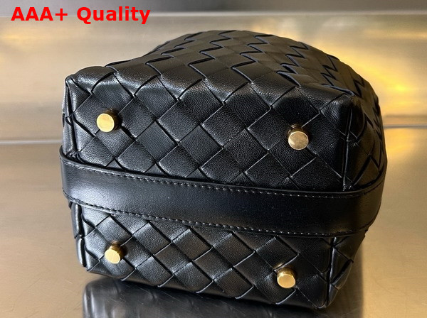 Bottega Veneta Candy Wallace Black Micro Intrecciato Leather Shoulder Bag Replica