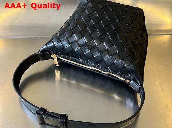 Bottega Veneta Candy Wallace Black Micro Intrecciato Leather Shoulder Bag Replica