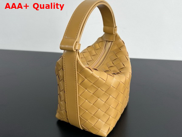 Bottega Veneta Candy Wallace Dark Praline Micro Intrecciato Leather Shoulder Bag Replica