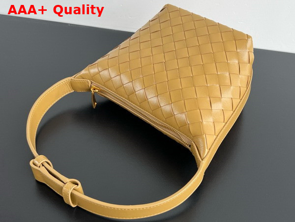 Bottega Veneta Candy Wallace Dark Praline Micro Intrecciato Leather Shoulder Bag Replica