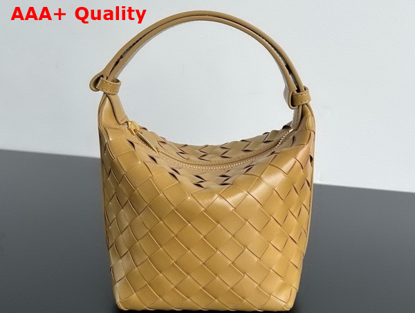 Bottega Veneta Candy Wallace Dark Praline Micro Intrecciato Leather Shoulder Bag Replica