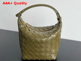 Bottega Veneta Candy Wallace Kaki Micro Intrecciato Leather Shoulder Bag Replica