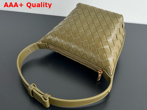 Bottega Veneta Candy Wallace Kaki Micro Intrecciato Leather Shoulder Bag Replica