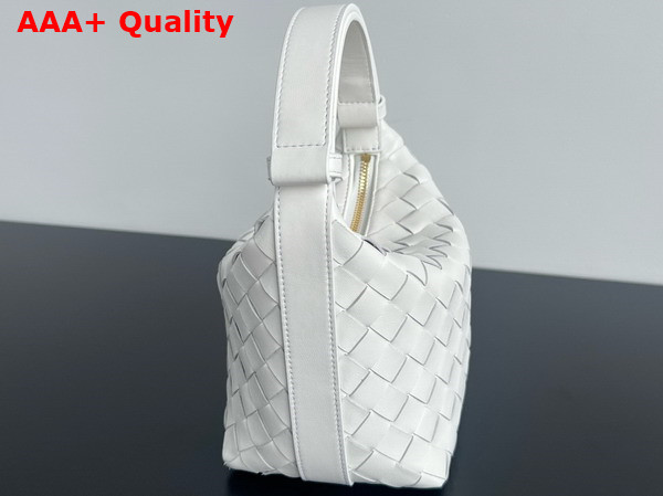 Bottega Veneta Candy Wallace White Micro Intrecciato Leather Shoulder Bag Replica