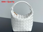 Bottega Veneta Candy Wallace White Micro Intrecciato Leather Shoulder Bag Replica