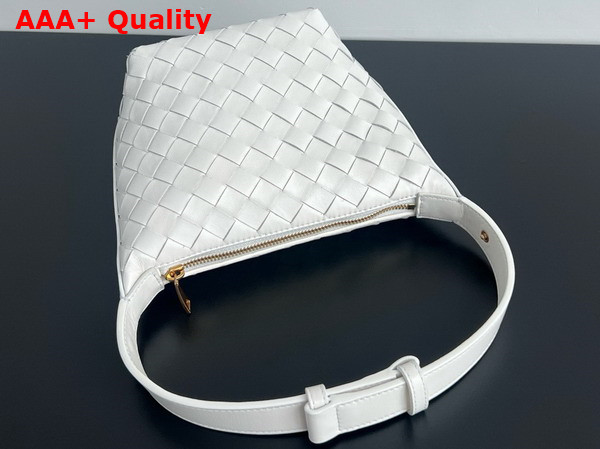 Bottega Veneta Candy Wallace White Micro Intrecciato Leather Shoulder Bag Replica