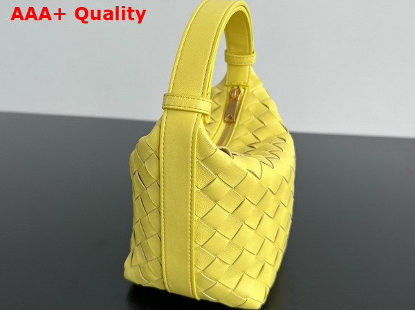 Bottega Veneta Candy Wallace Yellow Micro Intrecciato Leather Shoulder Bag Replica