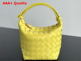 Bottega Veneta Candy Wallace Yellow Micro Intrecciato Leather Shoulder Bag Replica