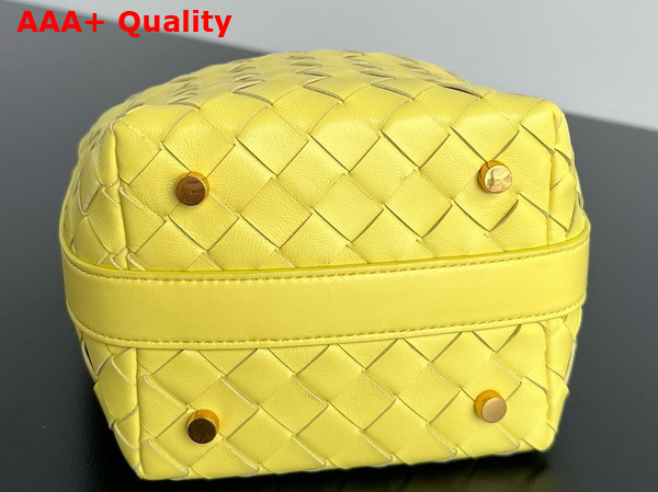 Bottega Veneta Candy Wallace Yellow Micro Intrecciato Leather Shoulder Bag Replica