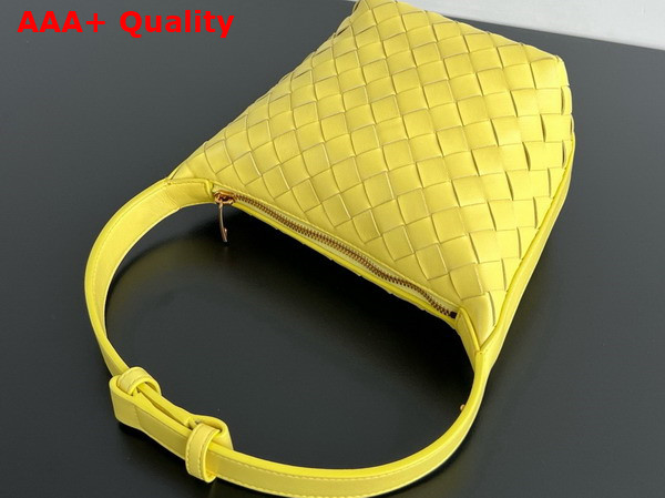 Bottega Veneta Candy Wallace Yellow Micro Intrecciato Leather Shoulder Bag Replica