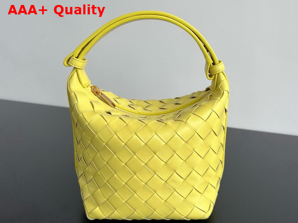 Bottega Veneta Candy Wallace Yellow Micro Intrecciato Leather Shoulder Bag Replica