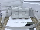 Bottega Veneta Cassette Bag in Maxi Intreccio White