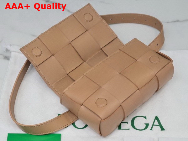 Bottega Veneta Cassette Belt Bag Almond Lamb Skin Replica