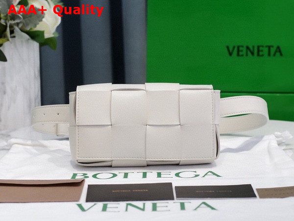 Bottega Veneta Cassette Belt Bag White Lamb Skin Replica