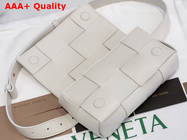 Bottega Veneta Cassette Belt Bag White Lamb Skin Replica