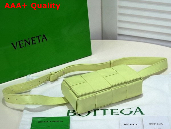 Bottega Veneta Cassette Belt Bag in Light Yellow Intreccio Calfskin Replica