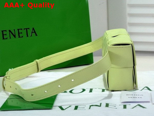 Bottega Veneta Cassette Belt Bag in Light Yellow Intreccio Calfskin Replica