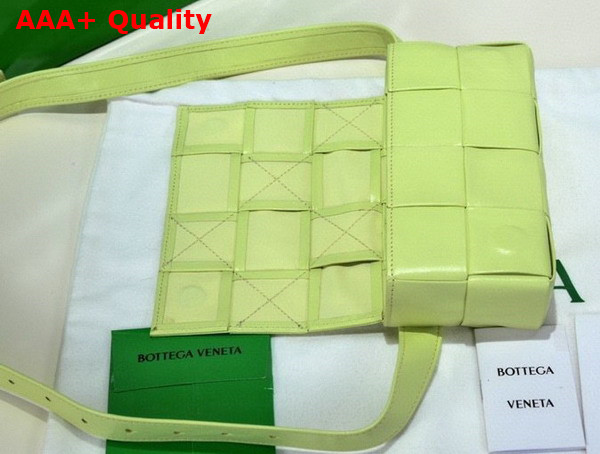 Bottega Veneta Cassette Belt Bag in Light Yellow Intreccio Calfskin Replica