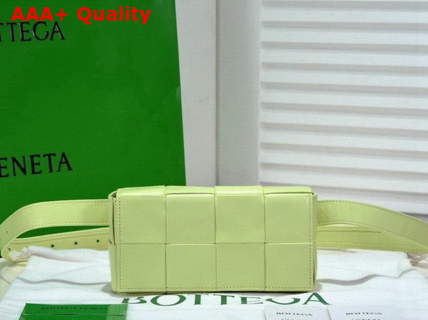 Bottega Veneta Cassette Belt Bag in Light Yellow Intreccio Calfskin Replica