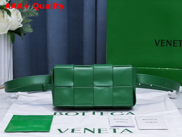 Bottega Veneta Cassette Belt Bag in Raintree Intreccio Calfskin Replica