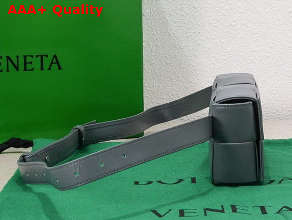 Bottega Veneta Cassette Belt Bag in Thunder Intreccio Calfskin Replica