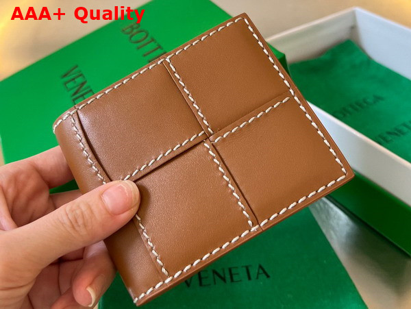 Bottega Veneta Cassette Bi Fold Wallet in Wood Leather Replica