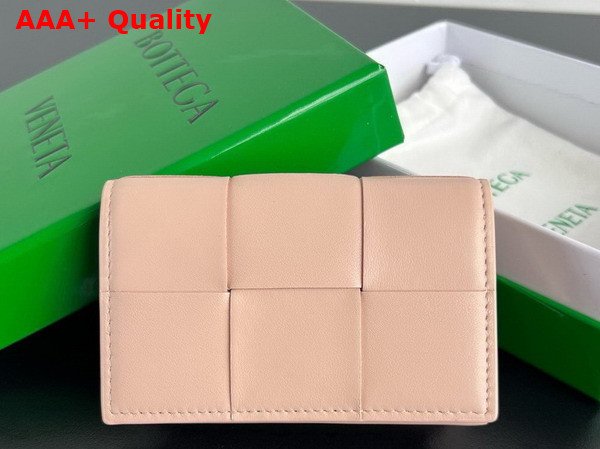 Bottega Veneta Cassette Business Card Case Lotus Intreccio Leather Replica