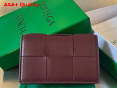 Bottega Veneta Cassette Business Card Case in Barolo Intreccio Leather Replica