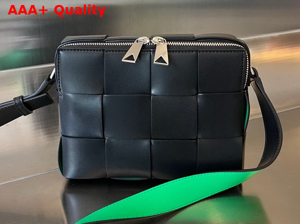 Bottega Veneta Cassette Camera Bag Black and Parakeet Calfskin Replica