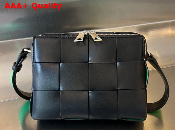 Bottega Veneta Cassette Camera Bag Black and Parakeet Calfskin Replica