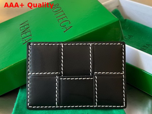 Bottega Veneta Cassette Card Case in Black Leather Replica